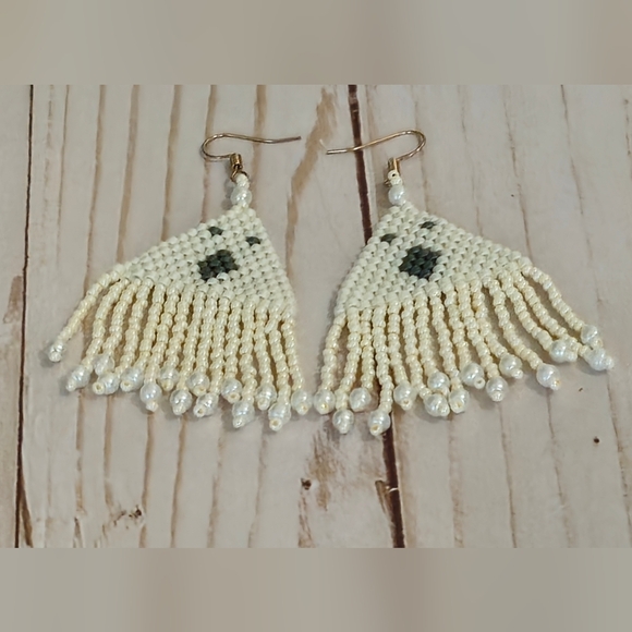 Jewelry - Halloween Earrings for women  small ghost beads handmade From Chez Beads